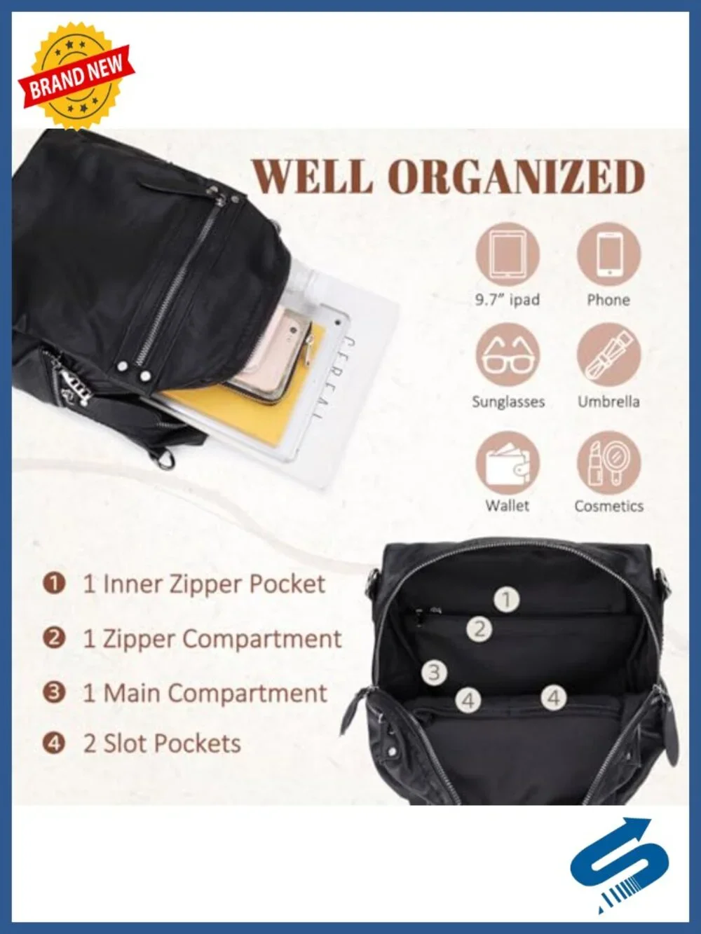 Faux Leather Mini Backpack Purse for Women Convertible Shoulder Bag Water